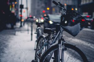 A bicycle sits abandoned on the side of the road after a Bakersfield accident